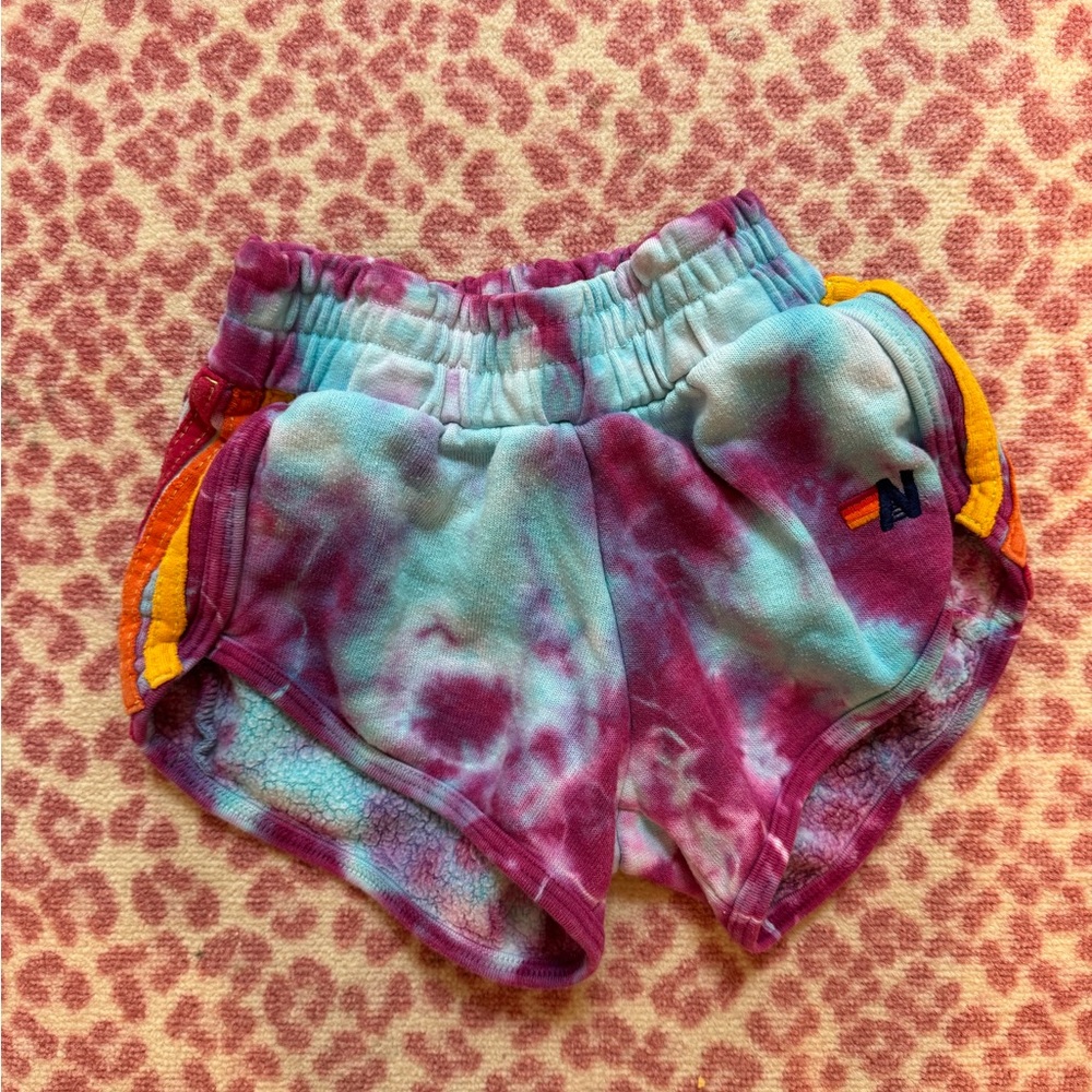 Colorful Tie-Dye Aviator Nation Kids Shorts